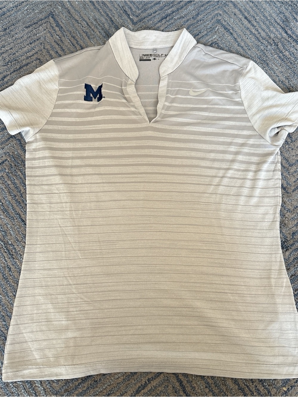 Michigan Nike light grey Golf Polo
